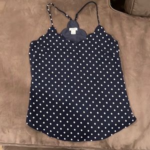 brand: j crew size:00 color: navy w white polka dots